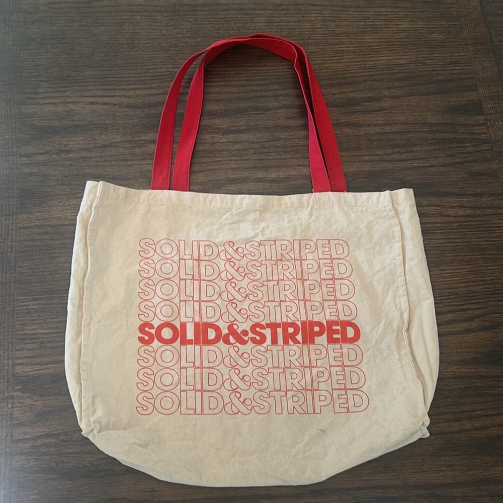 Solid & Striped Canvas Tote